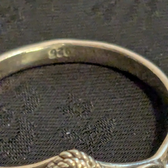 Elegant Solid Sterling Silver Teardrop Genuine Topaz Ring Size 10 - Picture 4 of 7